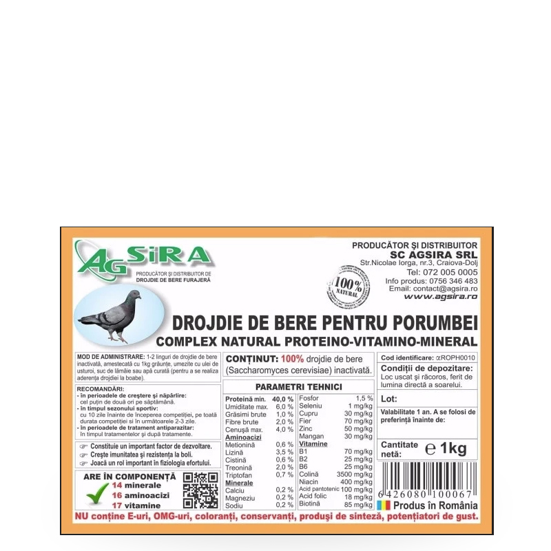 Supliment Recuperare Concurs, Diversi Producatori, Drojdie de Bere - Agsira 1 KG, drojdie de bere - imagine 2